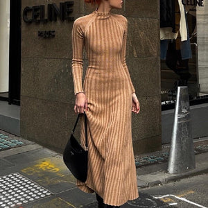 High Collar Hollow Dress