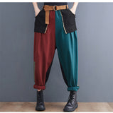 Contrast Color Stitching Denim Trousers