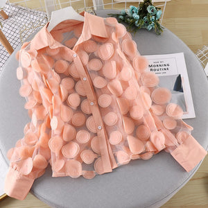 Flower Chiffon Gauzy Shirt