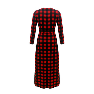 Plaid Long Sleeve Dress