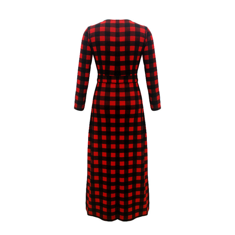 Plaid Long Sleeve Dress