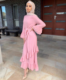 Ruffle Long Sleeved Dress