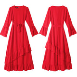 Ruffle Long Sleeved Dress