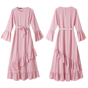 Ruffle Long Sleeved Dress