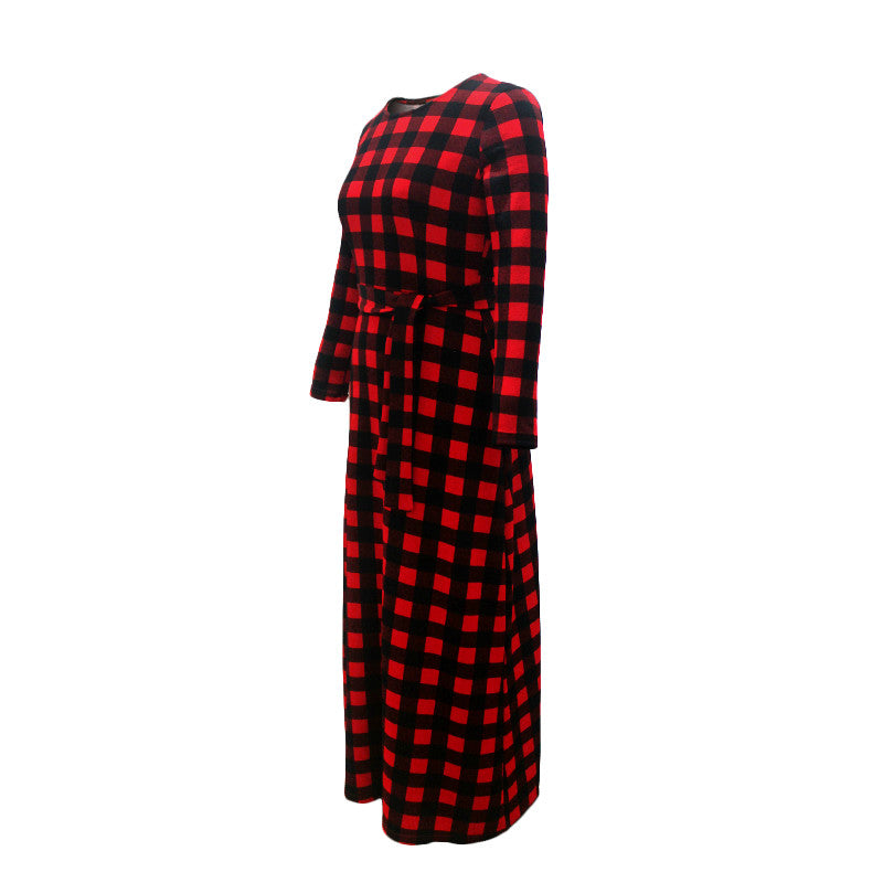 Plaid Long Sleeve Dress