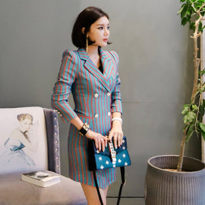 Women's professional blazer striped dress