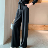 Satin Wide-leg Long Pants