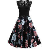 Retro Floral Lace Dress