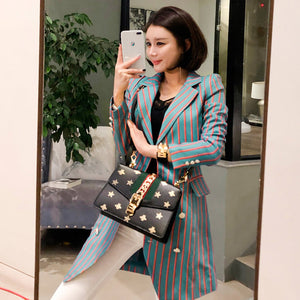 Women's professional blazer striped dress