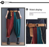 Contrast Color Stitching Denim Trousers