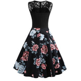 Retro Floral Lace Dress