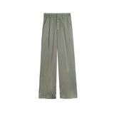 Satin Wide-leg Long Pants