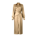 Long Silk Shirt Dress