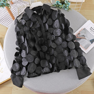 Flower Chiffon Gauzy Shirt