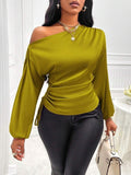 Satin Off-Shoulder Blouse