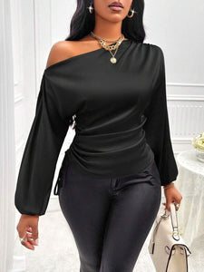 Satin Off-Shoulder Blouse