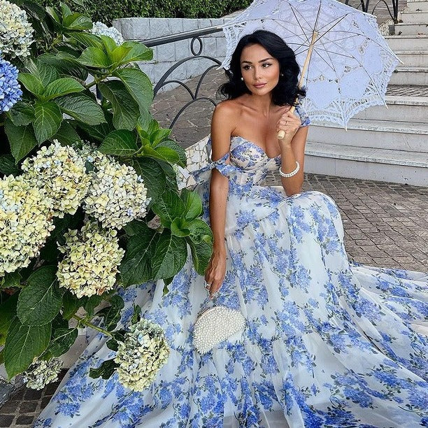 Off-shoulder Elegant Evening Dress