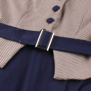 Houndstooth Patchwork Retro Dress