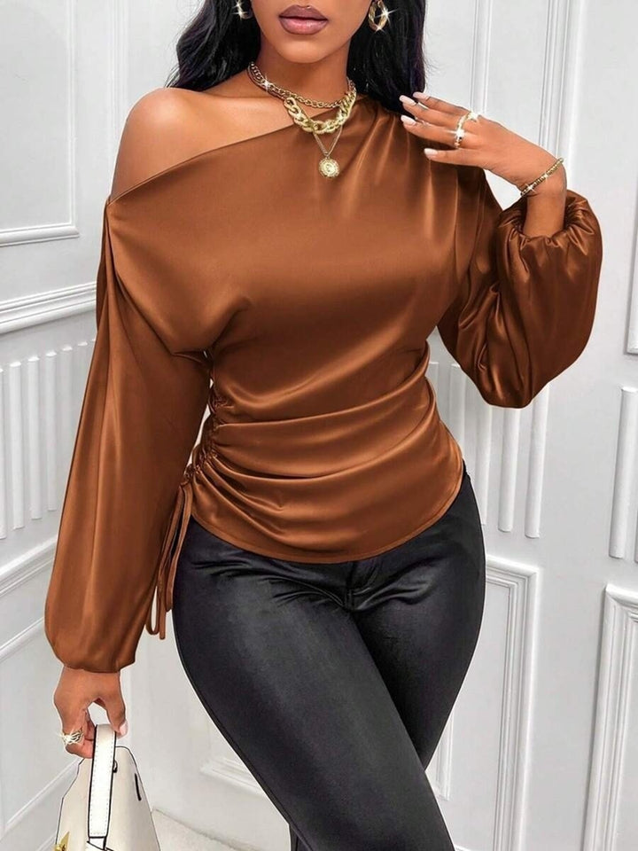 Satin Off-Shoulder Blouse