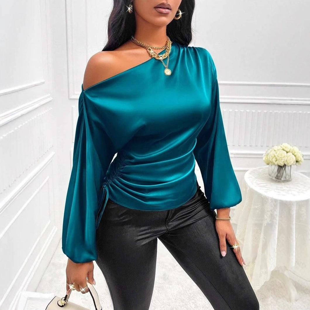 Satin Off-Shoulder Blouse