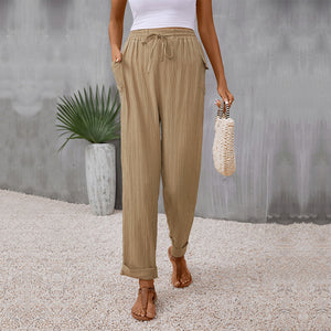 Elasticated Autumn New Pleated Casual Pants Trousers