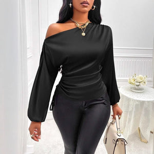 Satin Off-Shoulder Blouse