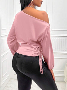 Satin Off-Shoulder Blouse