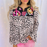 V-neck Long-sleeved Chiffon Top
