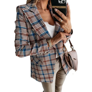 Fashion Suit Plaid Jacket