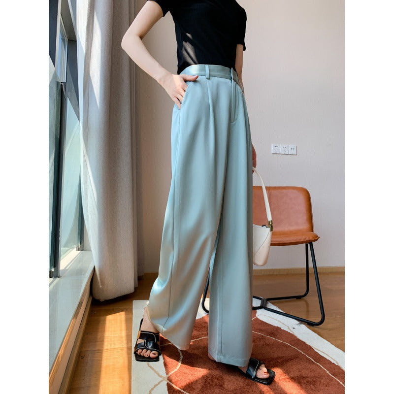 Satin Wide-leg Long Pants