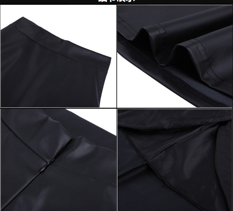 Women's Pu Leather Skirt Mid-length Black