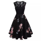 Retro Floral Lace Dress