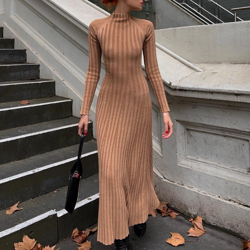 High Collar Hollow Dress