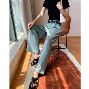 Satin Wide-leg Long Pants